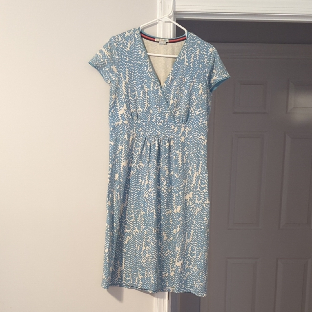 Boden Blue and White Midi Dress